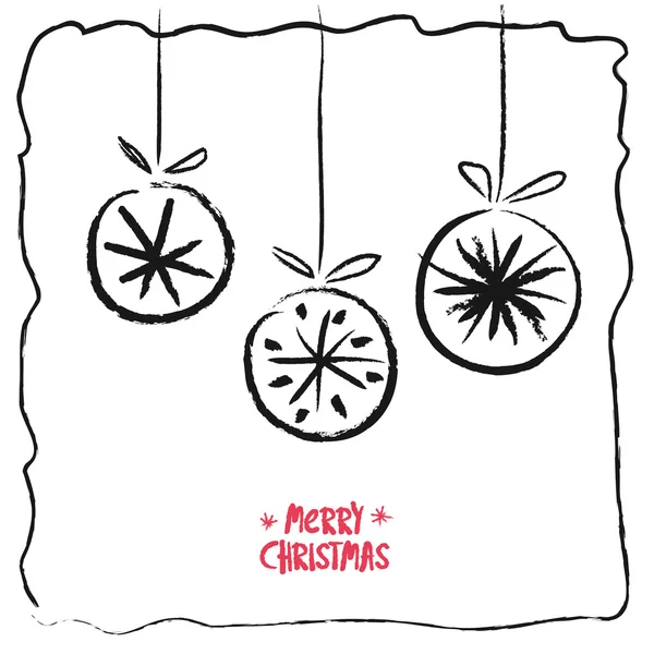 Tarjeta de Navidad dibujada a mano — Archivo Imágenes Vectoriales