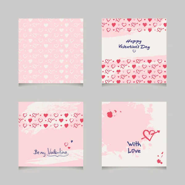 バレンタイン カードのセット — ストックベクタ