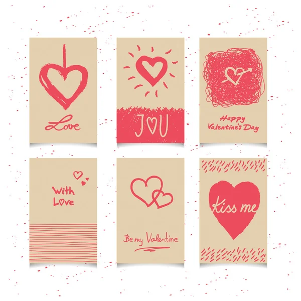 Conjunto de tarjetas de San Valentín — Vector de stock