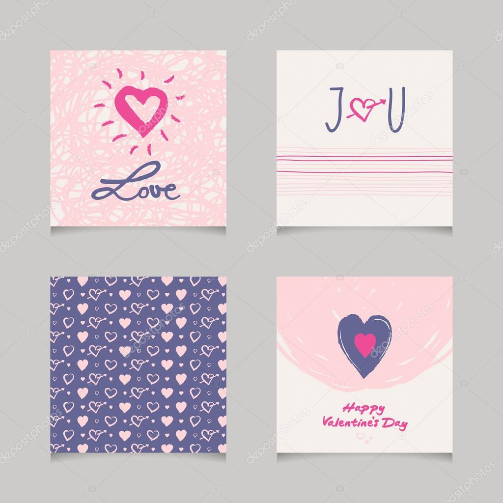 set of romantic cards