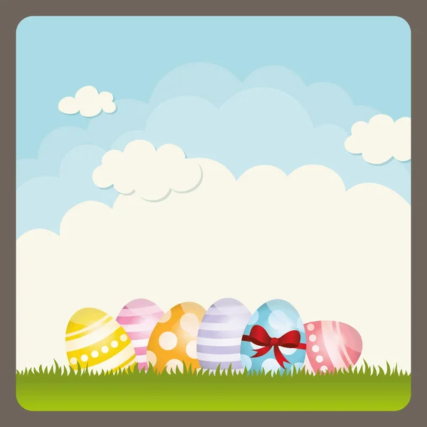 Tarjeta de Pascua feliz — Vector de stock