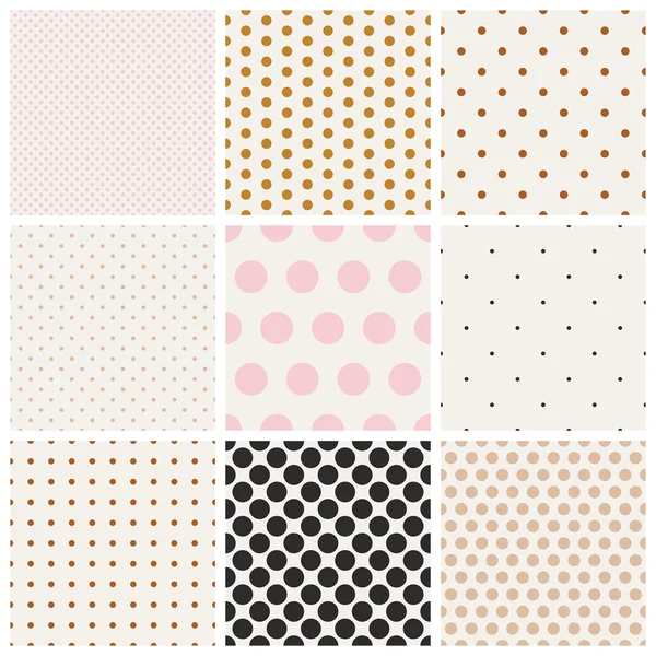 Set of seamless dots patterns — Stock Vector