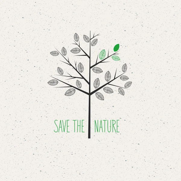 Concepto verde, salvar la naturaleza — Vector de stock