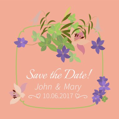 Lily ve arabis çiçekli tebrik kartı