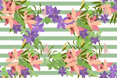 Lily ve arabis çiçekli tebrik kartı