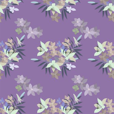 Lily ve arabis çiçekli tebrik kartı