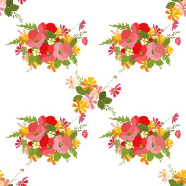 Çiçek haşhaş ve cosmos çilek arka plan