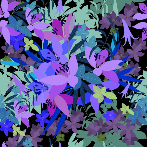 ハタザオとユリの花とグリーティング カード — ストックベクタ