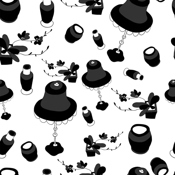 Vazo, lamba ve orkide çiçek desenle