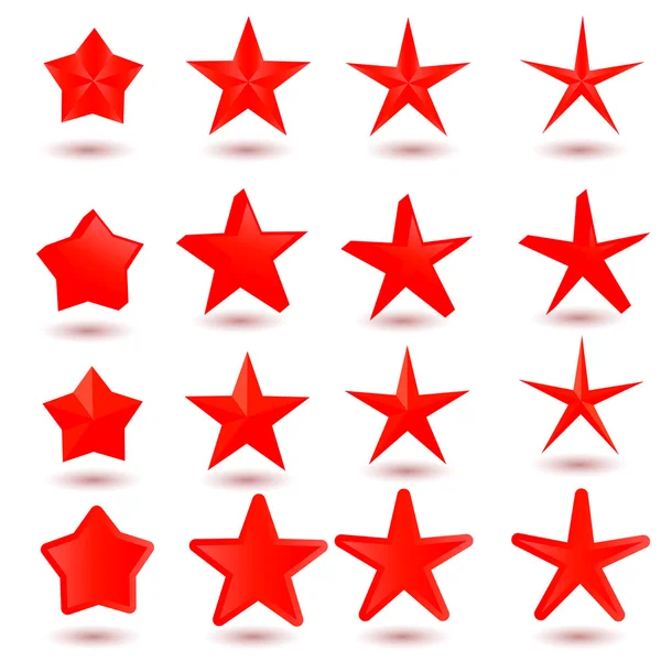 Collection of red stars — Stock Vector