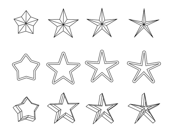 Collection d'étoiles noires — Image vectorielle