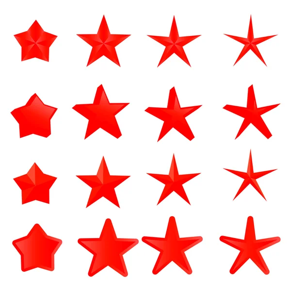 Collection d'étoiles rouges — Image vectorielle