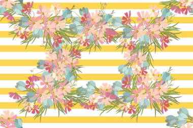 Çiçek Çiğdem ve cosmos arka plan