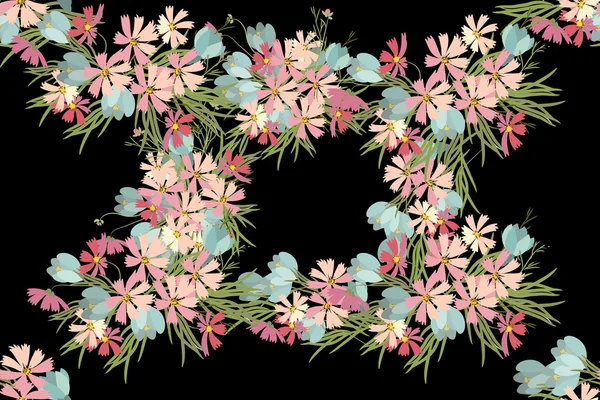 Crocus floral et fond cosmos — Image vectorielle