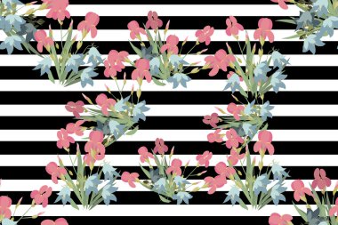 Çiçek Iris ve bell arka plan