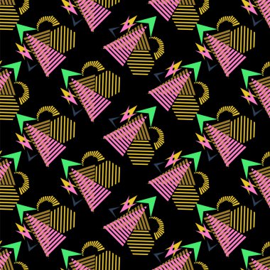 Retro 80'ler Memphis tarzı moda illüstrasyon