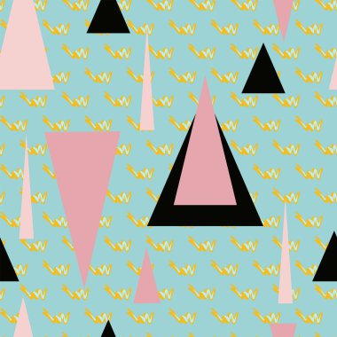 Retro Memphis tarzı desen