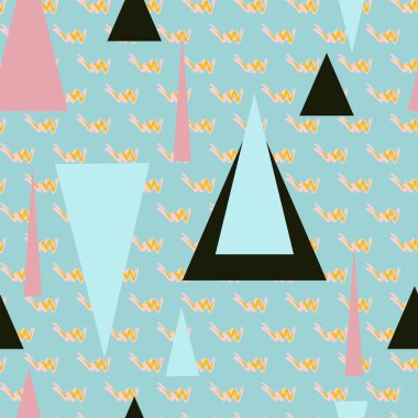 Retro Memphis tarzı desen