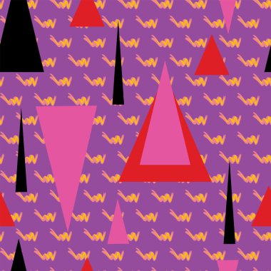 Retro Memphis tarzı desen