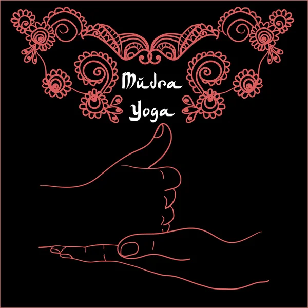 Yoga shiva linga mudra mains — Image vectorielle