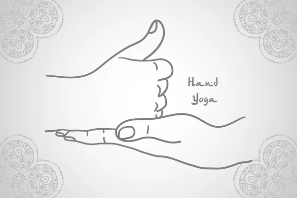 Yoga shiva linga mudra mains — Image vectorielle