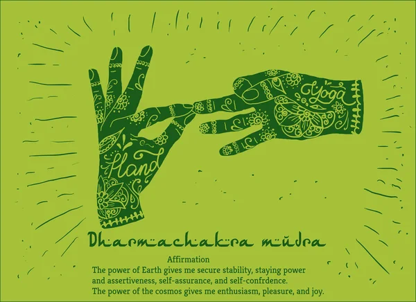 Yoga dharmachakra mudra manos — Archivo Imágenes Vectoriales