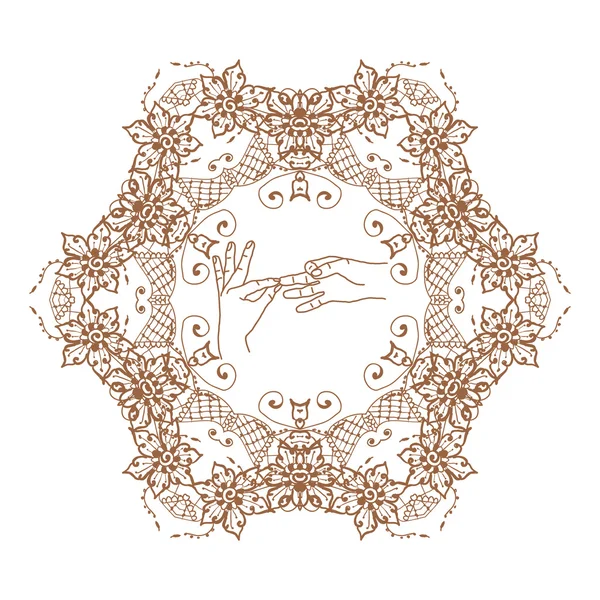 Yoga dharmachakra mudra manos — Vector de stock