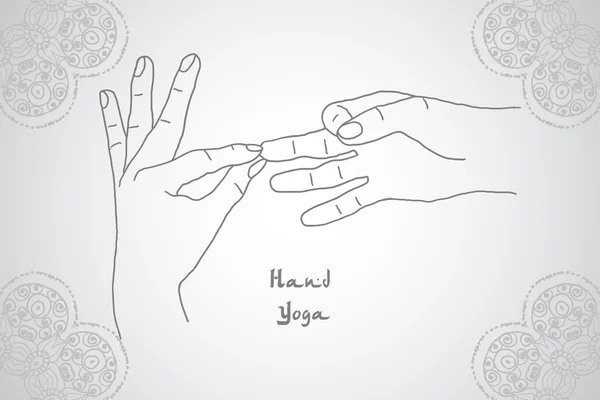 Yoga dharmachakra mudra manos — Archivo Imágenes Vectoriales