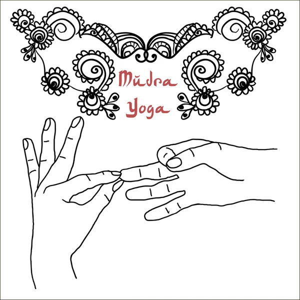 Yoga dharmachakra mudra hands — Stock Vector