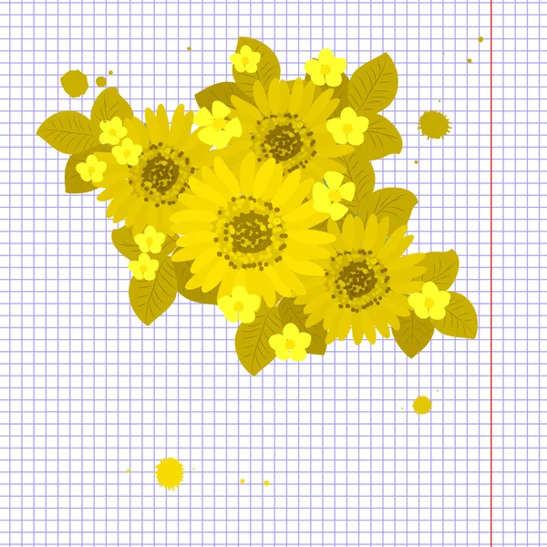 花向日葵背景 — 图库矢量图片