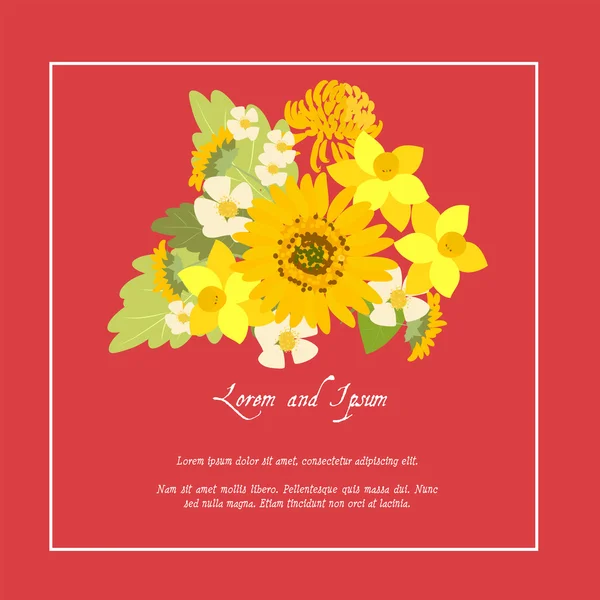 Floral zonnebloemen achtergrond — Stockvector