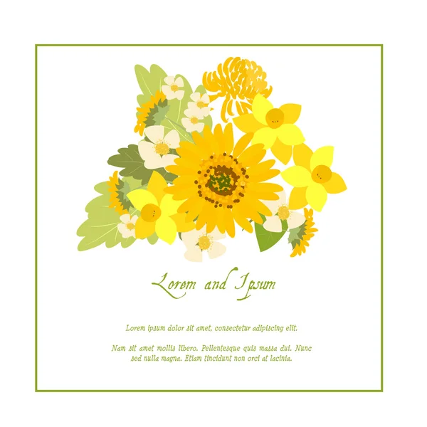 Floral zonnebloemen achtergrond — Stockvector