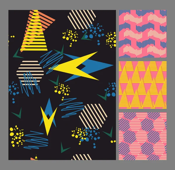 Retro Memphis tarzı desen