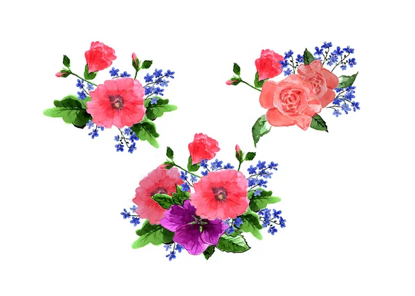 Τριαντάφυλλα και λουλούδια ηελοχάρης — Διανυσματικό Αρχείο