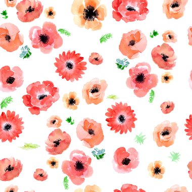 Suluboya Bahçe çiçek anemon