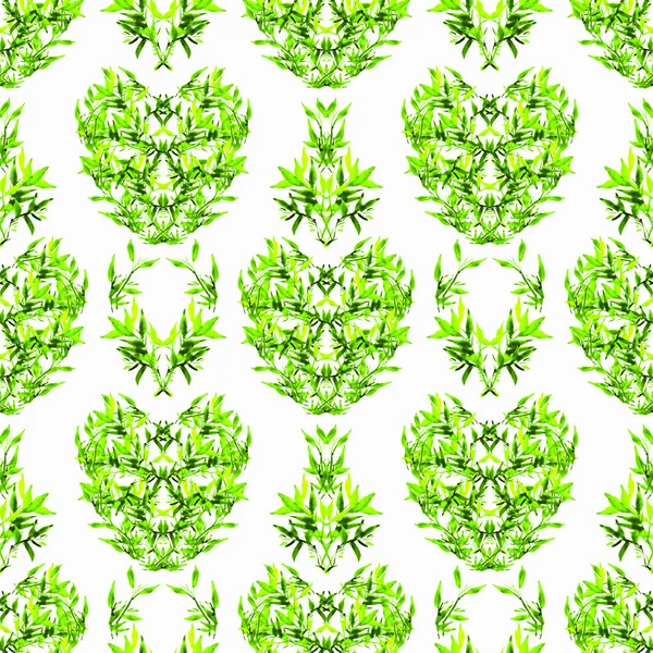 Watercolor bamboo leaves pattern — Stock Photo, Image