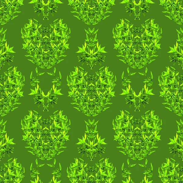 Watercolor bamboo leaves pattern — Stock Photo, Image