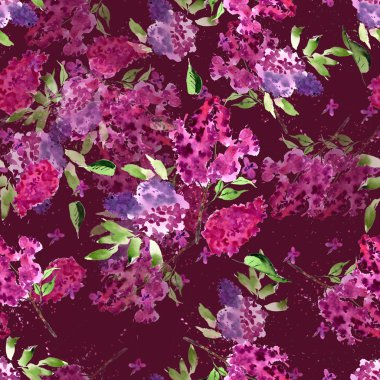 Suluboya Eflatun çiçekler