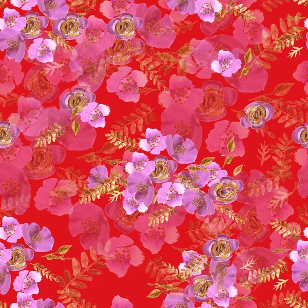 Roses and peonies flowers pattern — Stock Photo, Image