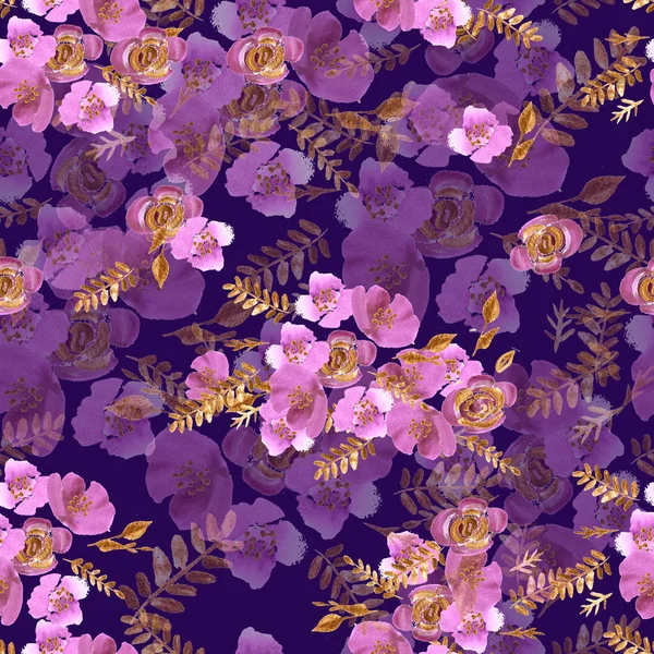バラとシャクヤクの花のパターン — ストック写真