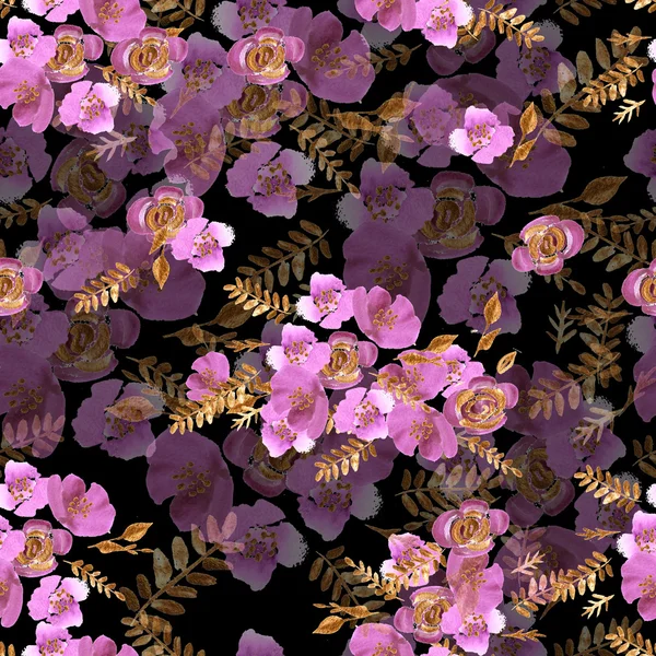 Rosas e peônias padrão de flores — Fotografia de Stock