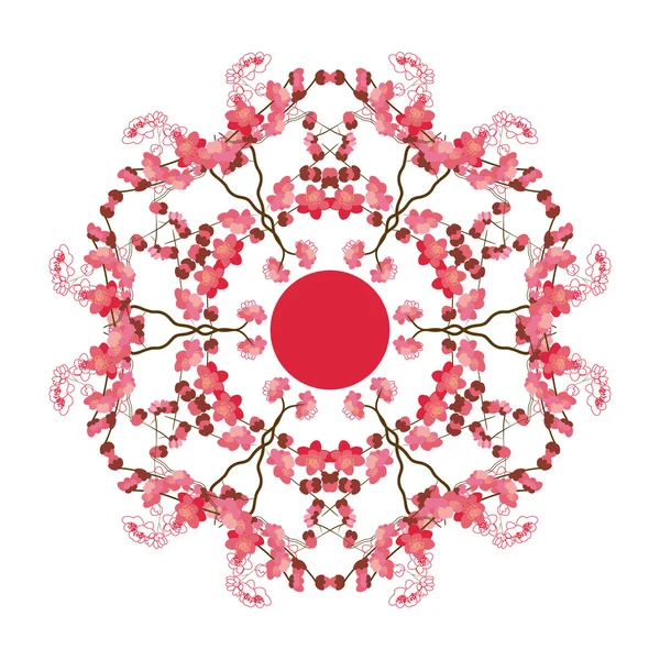 Floral achtergrond met sakura — Stockvector