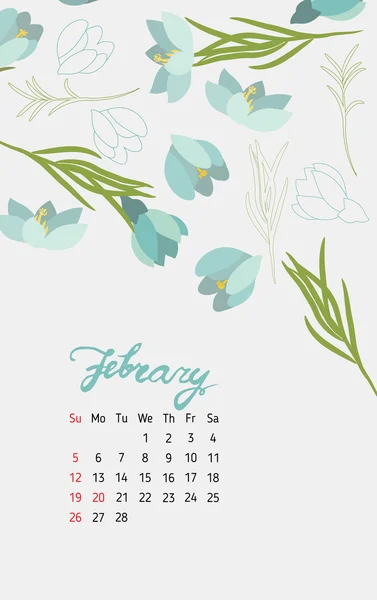 Calendrier floral vintage 2017 — Image vectorielle