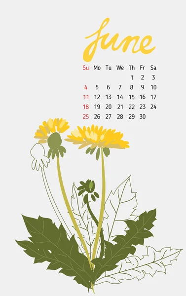 Blumenjahrgangskalender 2017 — Stockvektor