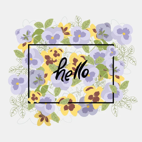 Floral pattern with pansy flowers — Stock Vector