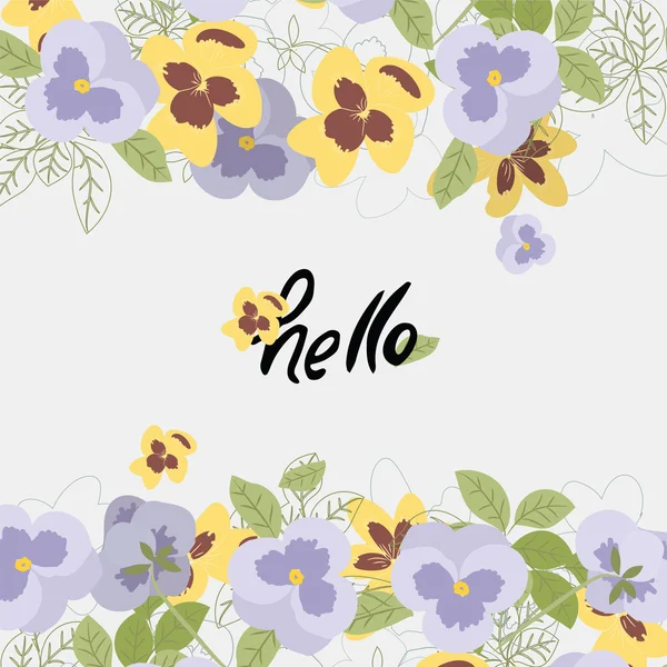 Floral pattern with pansy flowers — Stock Vector