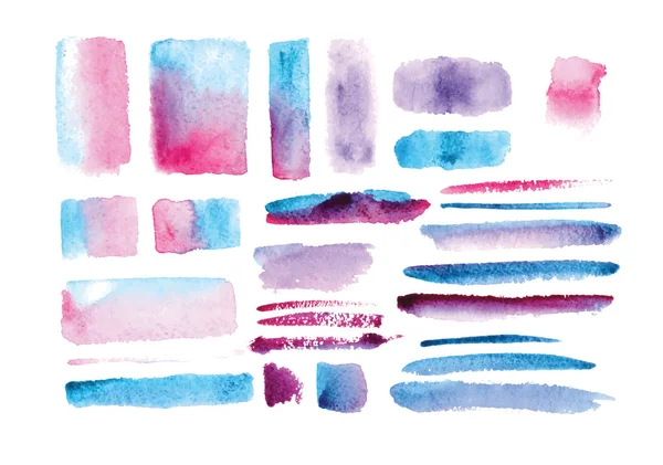 Roze en blauwe aquarel vlekken — Stockvector