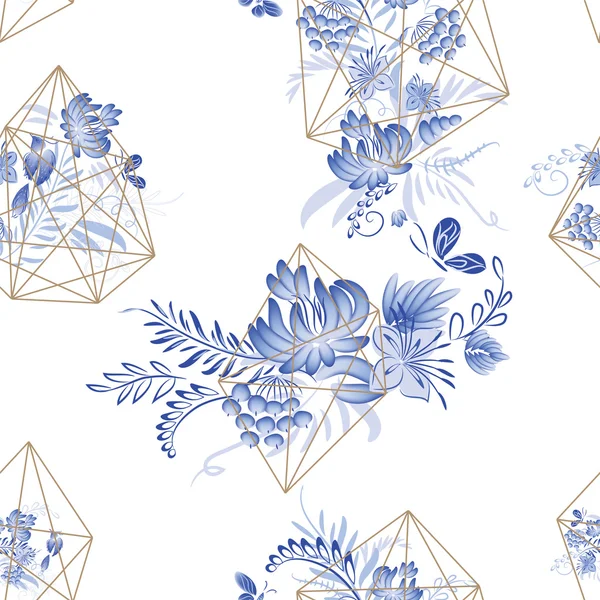 Aantal blauwe aquarel bloemen — Stockvector