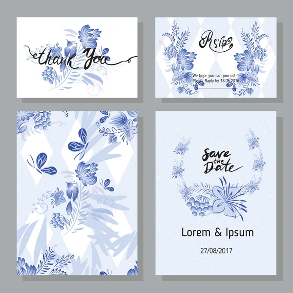 Mavi çiçek ve kuş kümesi