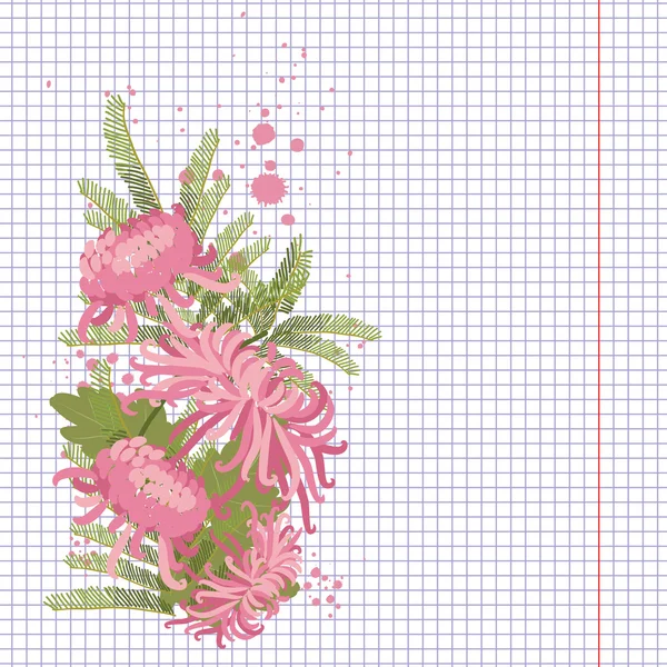 Tarjeta de felicitación floral — Vector de stock